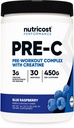 Nutricost Pre-C Pre-Workout Complex with Creatine (Blue Rasberry | 30 서빙) 분말 - Boost Fintess Routines, 450g