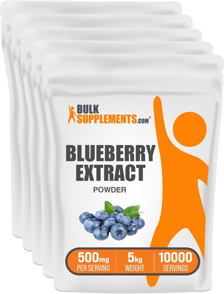 BulkSupplements.com 블루 베리 추출 분말 - 베이킹을위한 블루 베리 추출 - Anthocyanin 보충 - 산화 방지제 보충 - 야생 블루 베리 분말 - 스무디 분말 (5 킬로그램 - 11 파운드)
