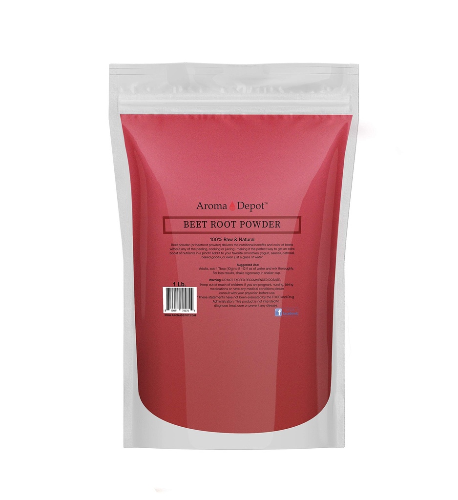 Beet 뿌리 분말 1 lb. Aroma Depot Raw & Non-GMO I Vegan & Gluten Free I Nitric Oxide Booster I Boost Stamina 및 증가 에너지 I 면역 시스템 부스터 I 100 % 천연
