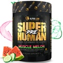 ALPHA LION Superhuman Pre Workout Powder, Beta Alanine, L-Taurine & Tri-Source Caffeine for Sustained Energy & Focus, Nitric Oxide & Citrulline for Pump (21 서빙, 근육 멜론)
