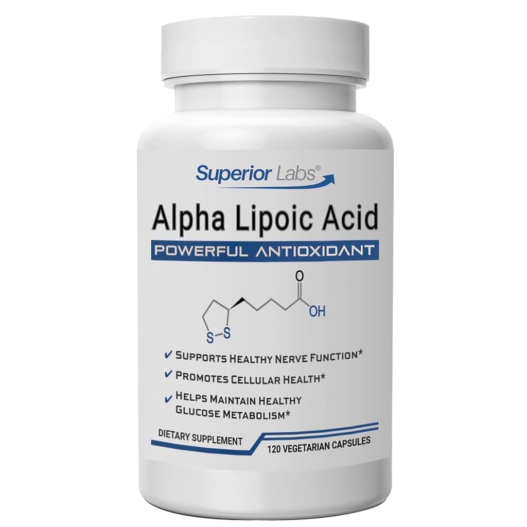 우량한 실험실 알파 Lipoic 산 600 mg 캡슐, 순수한 비 GMO ALA, 높은 흡수, Nerve 지원, 건강한 순환 및 Nerve 응답, 건강한 시효 산화 방지제, 120의 볼트 모자, 4 달 공급
