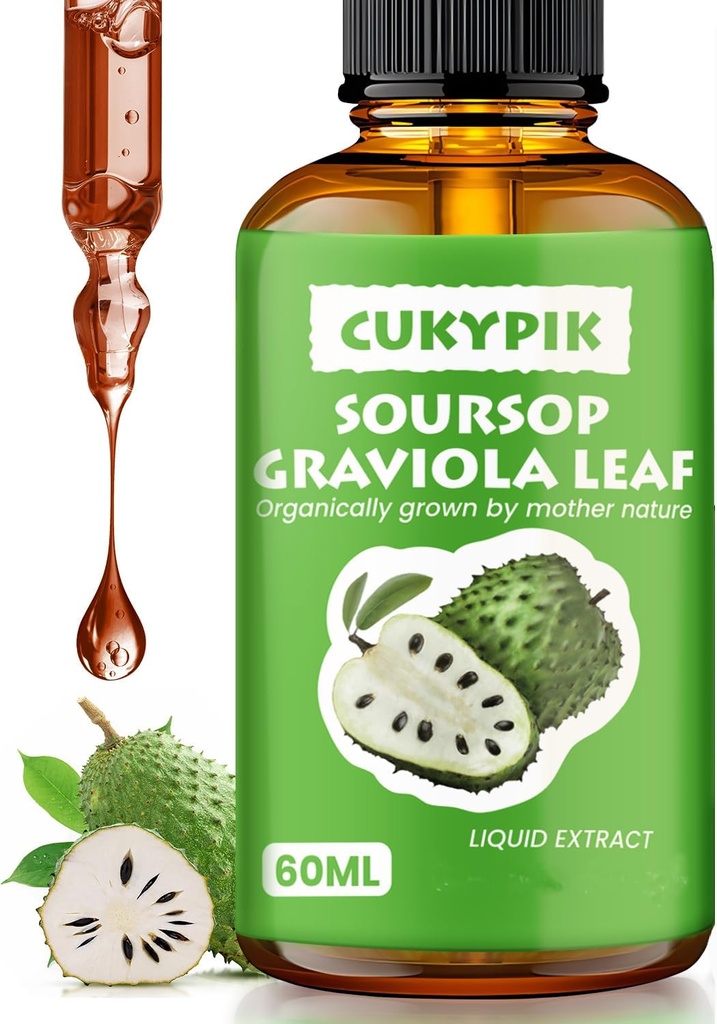 무기물 보충교재 Soursop Graviola 잎 추출물 액체 하락 플러스 세포 지원을 위한 순수한 식물, Zzz & 산화 방지제 - Soursop Bitters 액체, 2-4 달 공급, 2 Fl Oz