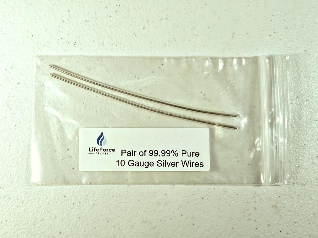 순수 실버 발전기 와이어 – 9999 실버 전극 – Pre-Cut 6-Inch 10 게이지 와이어 – 적합 LifeForce 발전기
