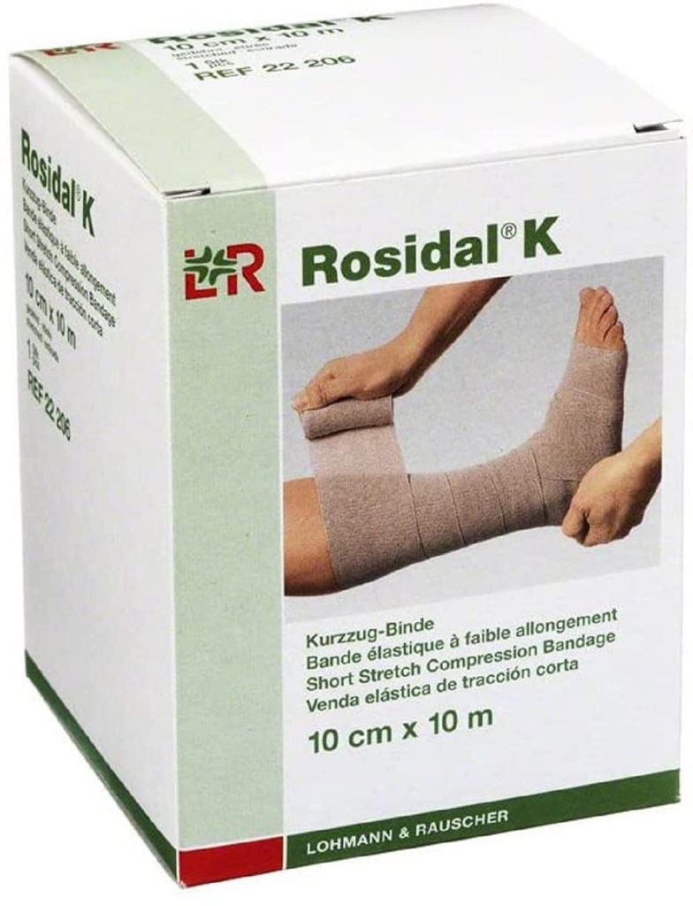 Lohmann & Rauscher Rosidal K Short Stretch Compression Bandage, Acute & Chronic Lymphedema, Edema, & Venous Insufficiency, 3.93" x 11 야드 (10cm x 10m), 1개의 목록 관리에 있는 사용을 위해