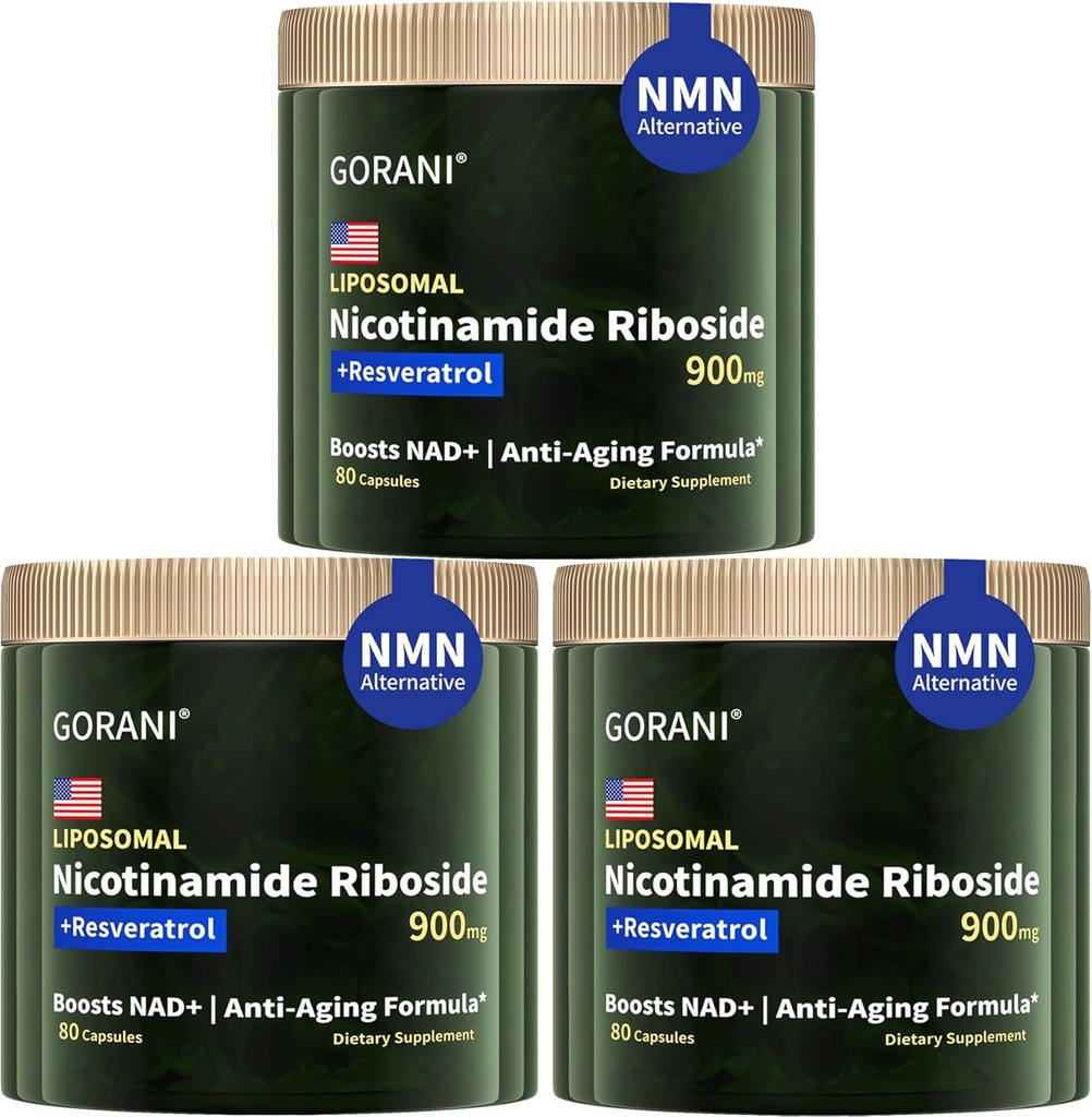 Gorani NAD + 보충 900MG, Nicotinamide Riboside, Liposomal Resveratrol, Quercetin (3)