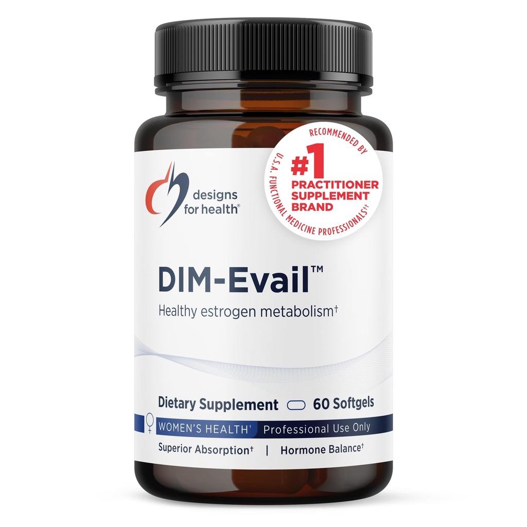 건강 DIM-Evail - 100mg Diindolylmethane 보충교재를 위한 디자인 - 강화된 흡수 기술 DIM 보충교재 - 5월 지원 건강한 에스트로겐 대사 - 글루텐 자유로운 + 비 GMO (60 Softgels)