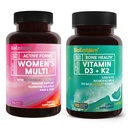BioEmblem 비타민 D3 K2 (5000IU와 200mcg)와 여자의 Multivitamin