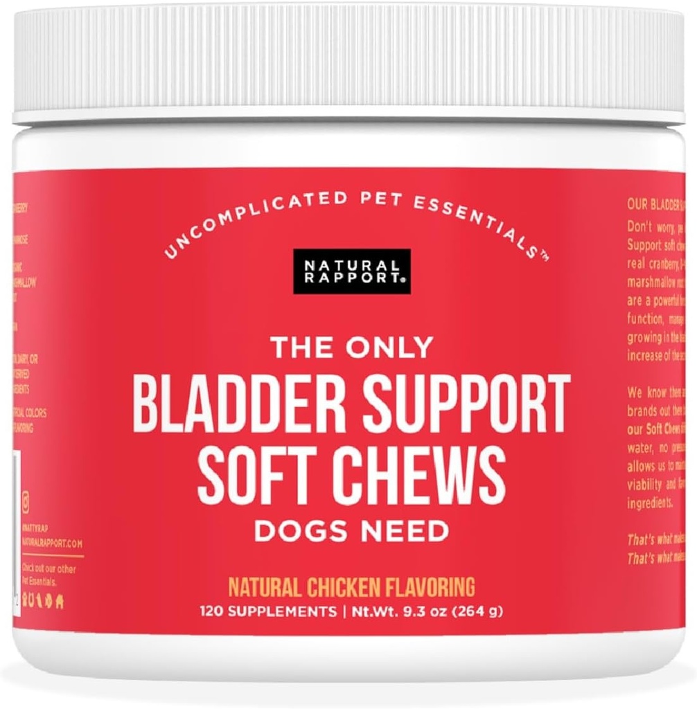Natural Rapport Dog Bladder Support - 유일한 Bladder 지원 Chews Dogs Need - 120ct는 Cranberry와 D- Mannose를 Kidney Function에 함유 한 보충제