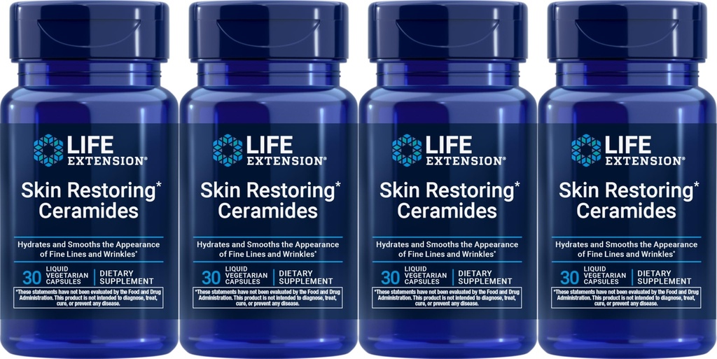 생활 연장 피부 복원 Ceramides, 30 액체 채식 캡슐 (포장 4)