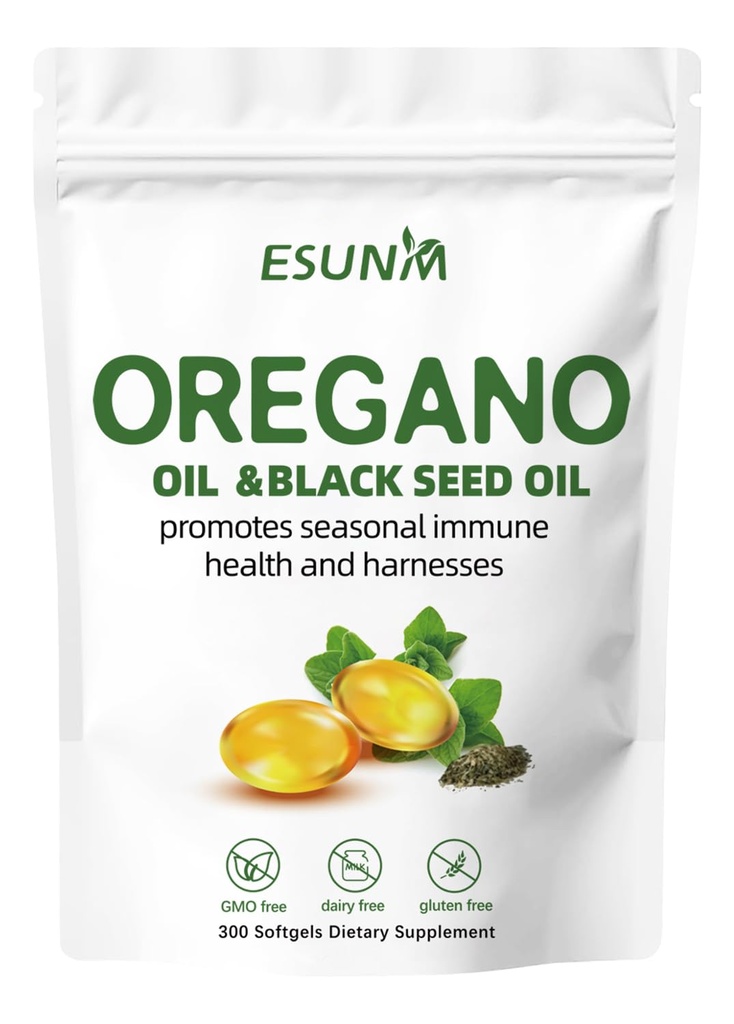 Oregano Softgels, Oregano Oil with Black Seed Oil은 계절 면역 건강과 마구, Oregano Oil Supplement Capsules, Non-GMO, Gluten Free, 300 Softgel 캡슐 규정식 보충교재를 승진시킵니다.