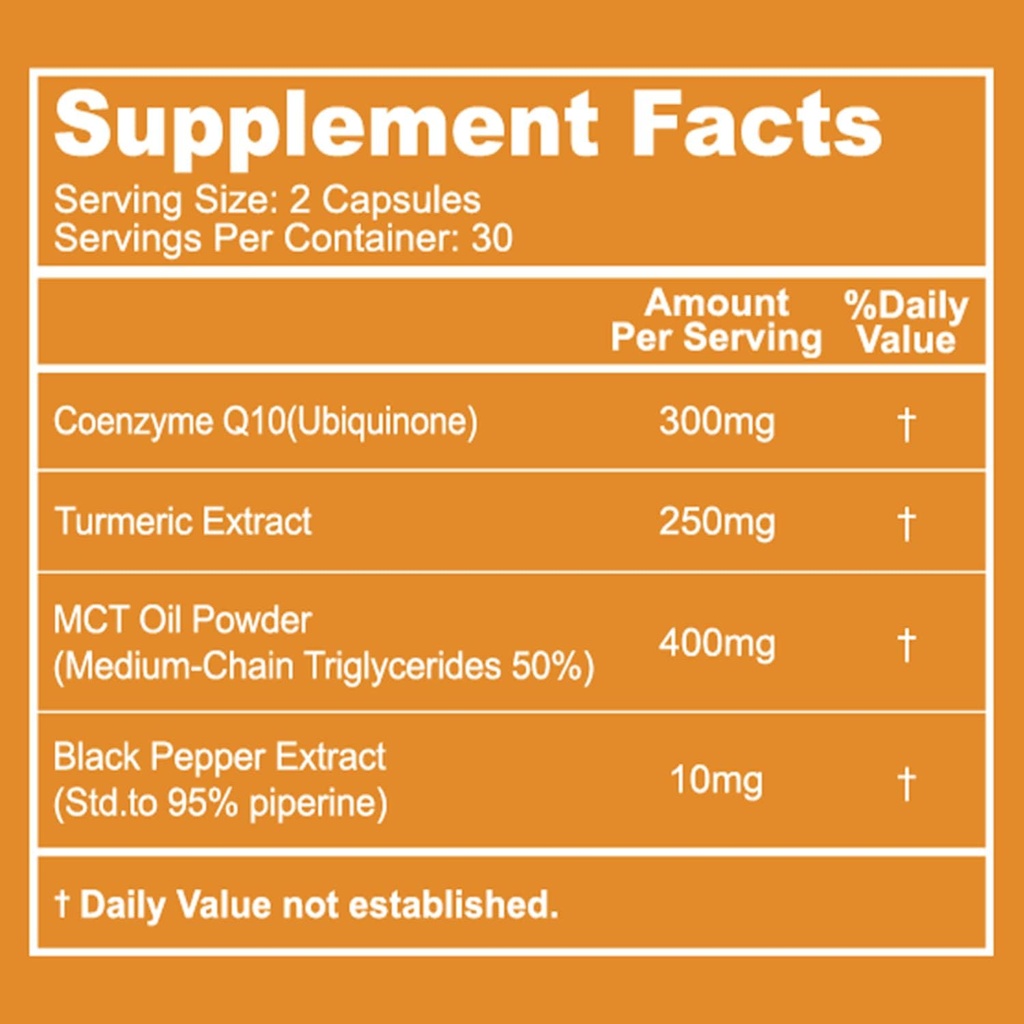 CoQ10 300mg 캡슐, 에너지 생산을 위한 채식주의자 보충교재, 비 GMO, 글루텐 자유로운 - 60의 Veggie 캡슐