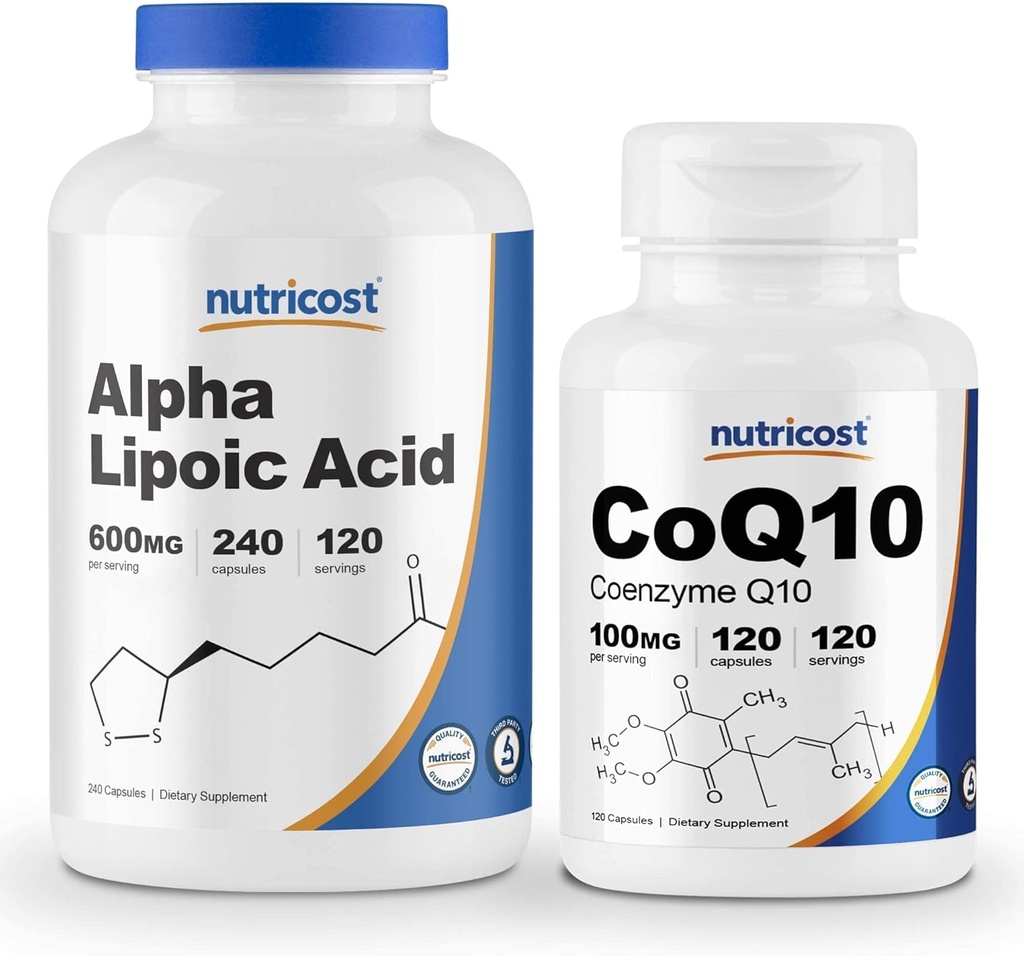 Nutricost 알파 Lipoic 산 600mg의 240의 모자 CoQ10 100mg의 120의 캡슐