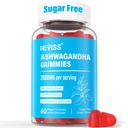 설탕 무료 Ashwagandha Gummies - 마그네슘 글리세라이드, Rhodiola Rosea, 아연, 레몬 Balm, B6 - Relaxation Support, Natural Zzz, Stamina, Men Women 용 에너지 - 60 개