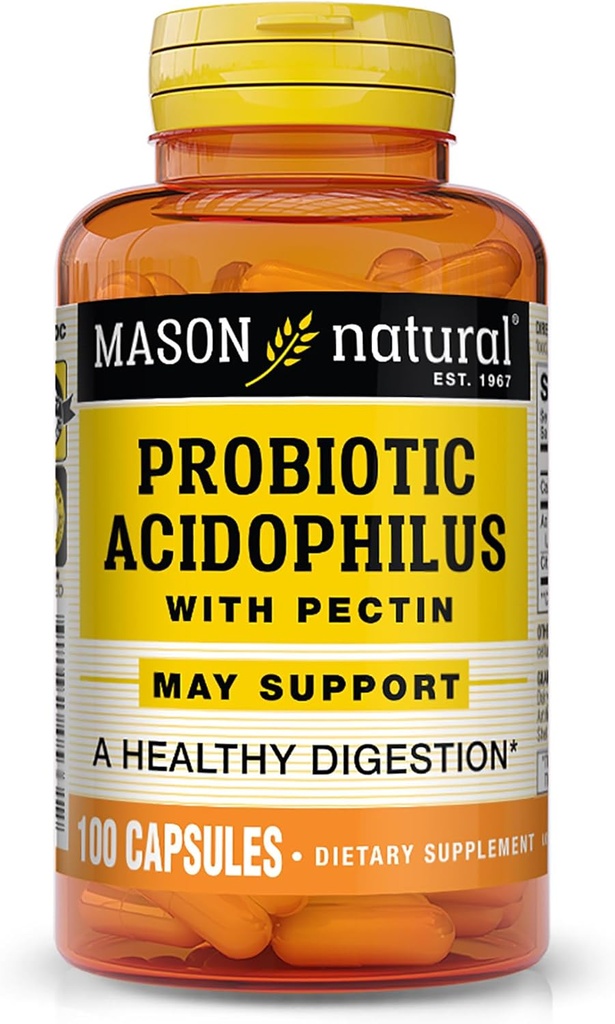 Pectin 캡슐을 가진 Mason 자연적인 Acidophilus, 소화한 원조 - 100 Ea