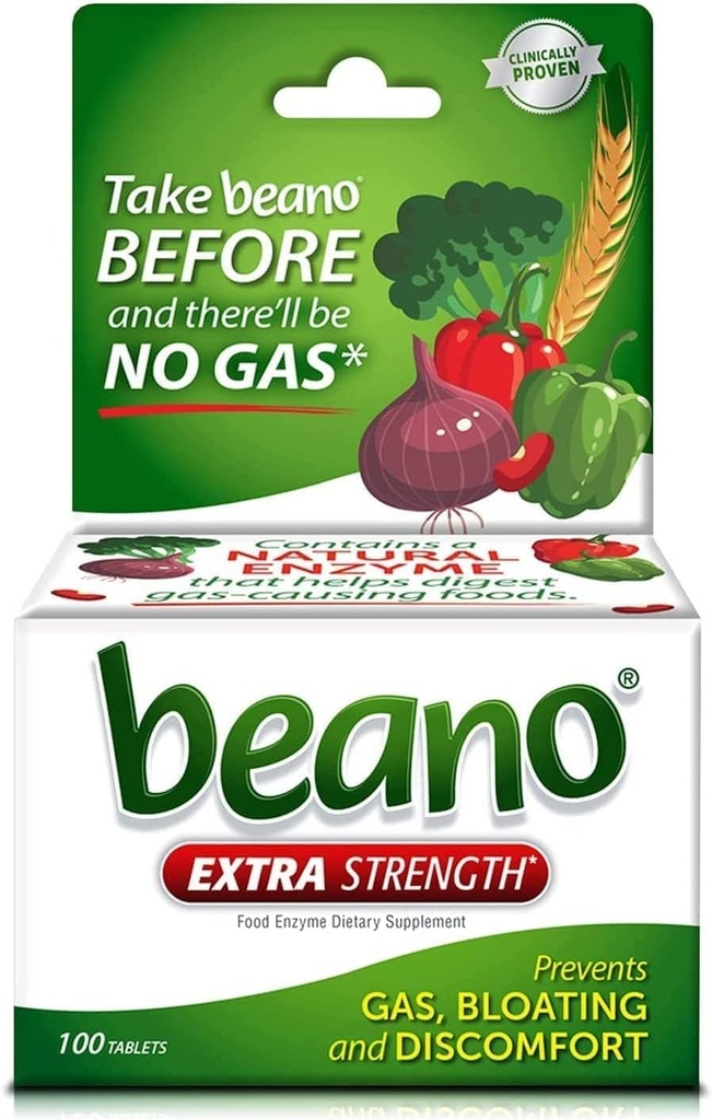 Beano, Ultra 800, 가스 예방 및 소화 효소 보충교재, 100 조사