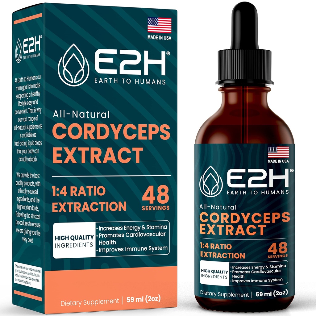 Cordyceps 버섯 보충교재 - Cordyceps 버섯 캡슐 또는 분말 보다는 더 빠른 흡수 - 우리의 Cordyceps 추출물은 에너지 & 체력 지원을 승진시킵니다 - 버섯 추출물 - E2H에 의하여 2개 Fl Oz