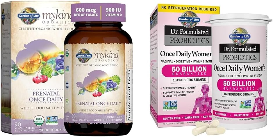 생명 유기 Prenatal 비타민의 정원: 에너지 & 건강한 태아 발달 &, 박사를 위한 Folate. 공식적인 여자의 Probiotics 한 번 매일, 16 Strains, 50억, 30의 캡슐