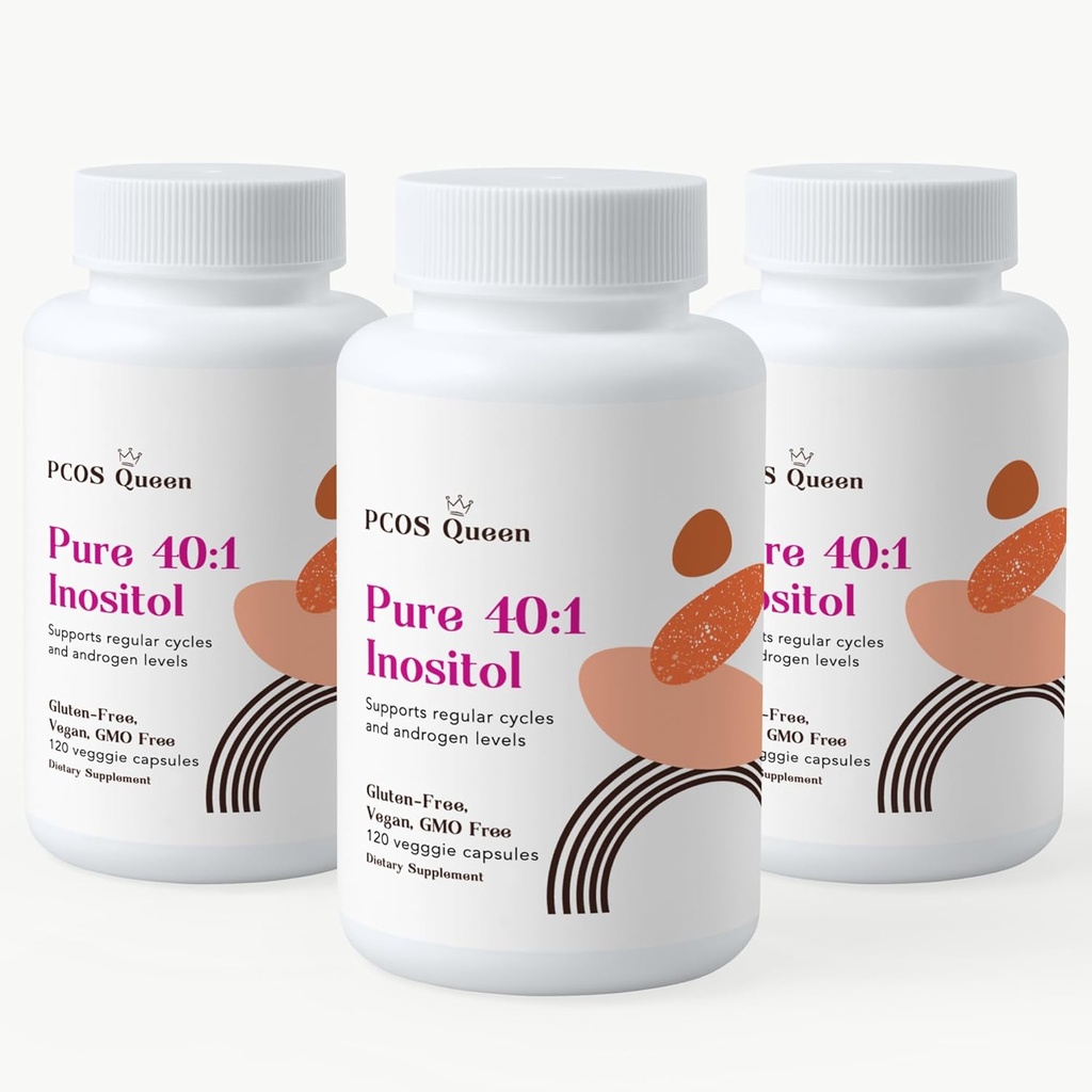 순수한 40:1 Inositol - Myo + D-Chiro Inositol 보충 - 여성을위한 Fertility, 피부, & Menstrual 사이클 필요 - 3 병