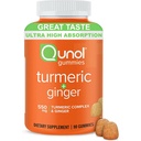 Qunol Turmeric 및 Ginger Gummies - Ultra High Absorption, 90 Count Vegan 및 Gluten 무료 Gummies와 공동 지원 보충
