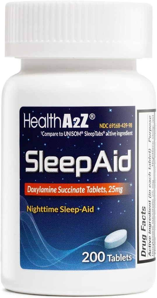 건강A2Z® 수면 보조 | Doxylamine Succinate 25mg | (200 개)