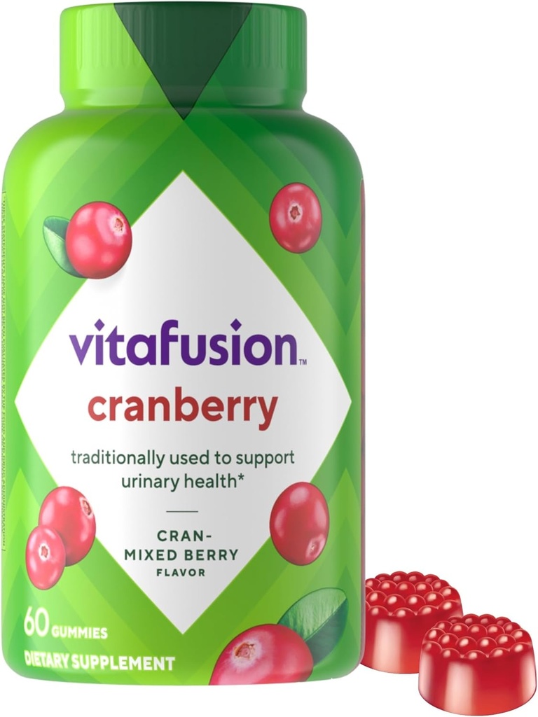 여성을 위한 Vitafusion Cranberry Gummies, 봉사 당 500mg Cranberry 주스 농축물, 60ct