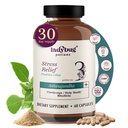 유기 무드 알약 - 60 캡슐 유기 Ashwagandha는 여자와 남자, Cordyceps, Holy Basil & Rhodiola를 가진 Ashwagandha 뿌리 캡슐, 긴장, Boosts 무드 및 Cognitive 기능을 보충합니다