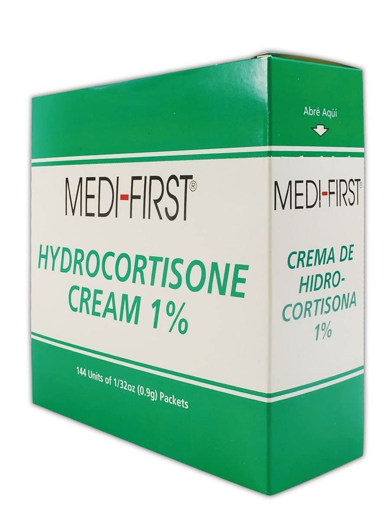 Medique MP211-35 Medi-First 1% Hydrocortisone 크림, 0.9 g, 표준, 녹색/백색 (144의 팩)