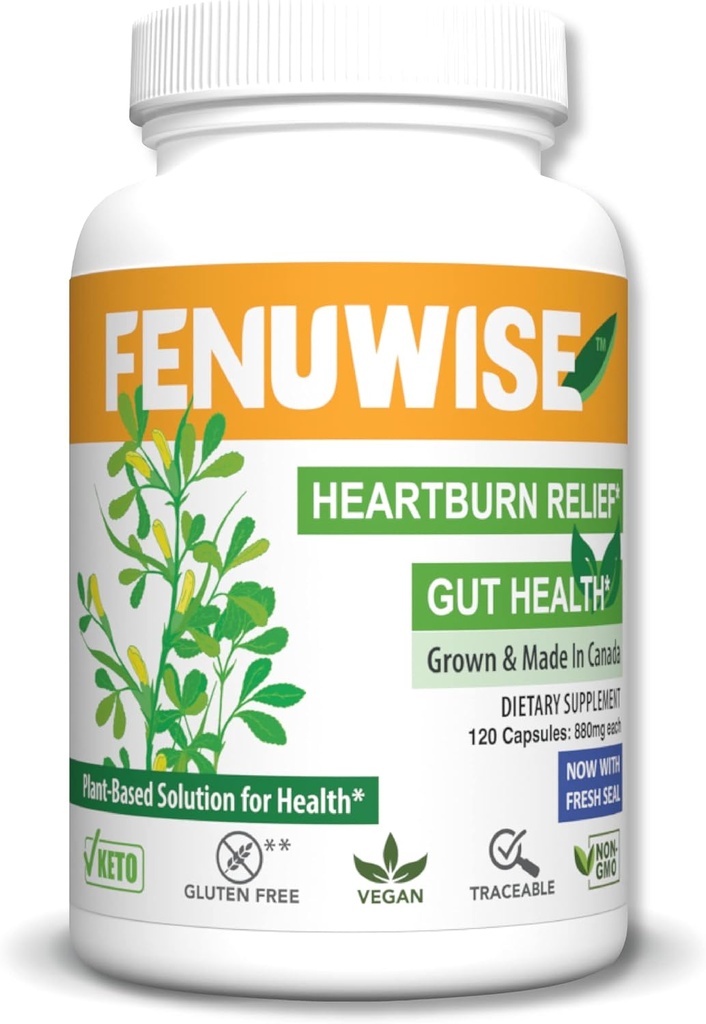 산성 구호를 위한 자연적인 Fenugreek 섬유 캡슐 보충교재 - 우수한 Vegan Dietary 보충교재 지원 소화 건강, 120 조사