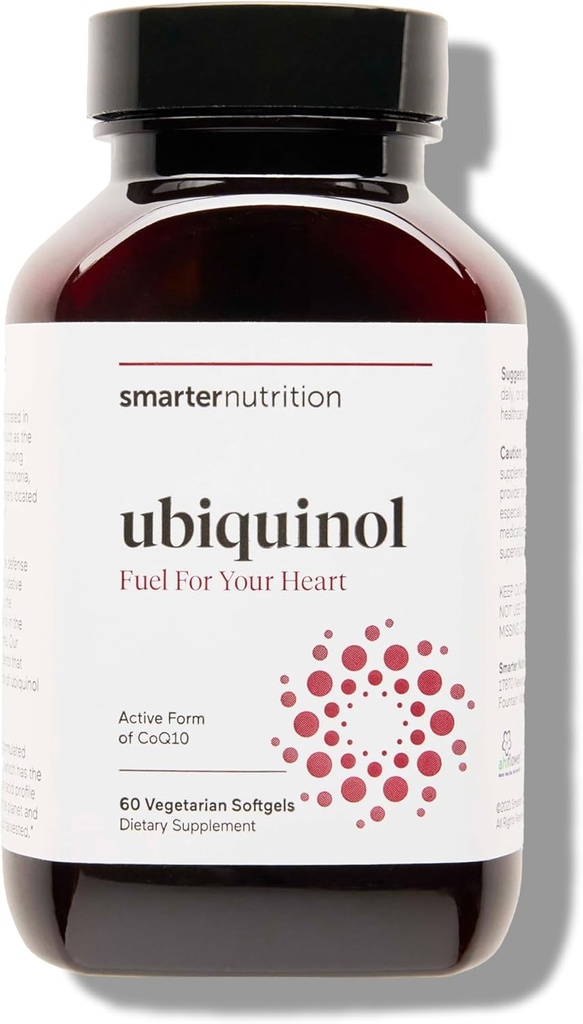 SMARTERNUTRITION Ubiquinol 100mg + 천연 식물 기반 완료 오메가 3 6 9 - 임상적으로 장식 된 Ahiflower® 오일 - 심장 지원을위한 울트라 흡수 CoQ10 - Non-GMO - 60 Softgels [30-Day 공급]