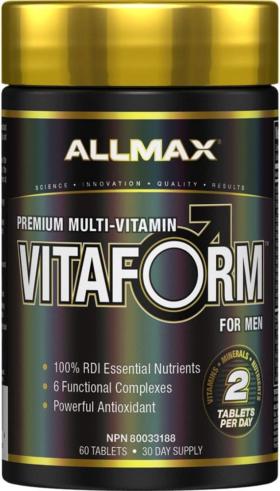 ALLMAX VITAFORM - 60 Tablets - 남성용 프리미엄 멀티비타민 - Six Functional Complexes + Vitamin C, D3 및 아연 - 30 서빙