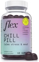 FLEX Chill Pill - 스트레스 완화 - 균형 - 휴식에 도움 - Ashwagandha - L-Theanine - GABA - Chamomile - 레몬 Balm - 베리 맛 - Vegan-Friendly - 글루텐 - 무료 - 60 구미 (Chill Pill)