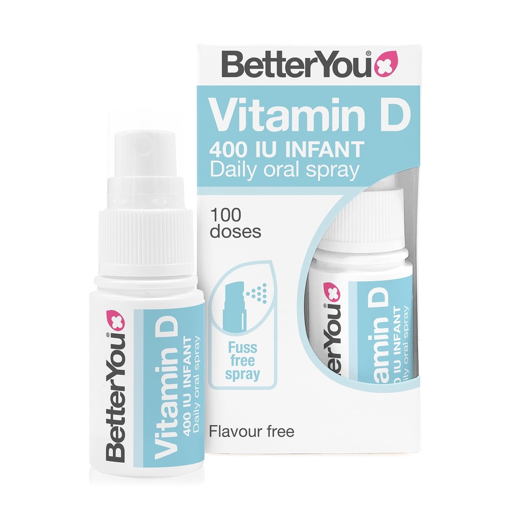BetterYou D400 유아 비타민 D 구두 살포 - 정제를 위한 편리한 대안 - 3 년의 밑에 아이들을 위해 특별히 공식화해 - 간단하고 순수한 정립 - 아이 발달을 위한 생생한 - 0.5 oz