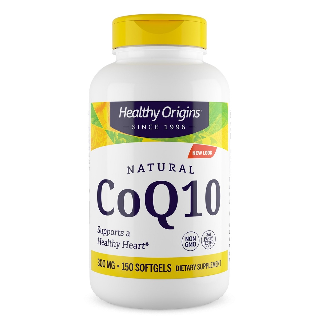 건강한 근원® CoQ10 300 mg – 자연적인 Trans 이체 Ubiquinone – Yeast Fermented, 지원 심장 건강 & 세포 에너지 – 비 GMO 150 Softgels