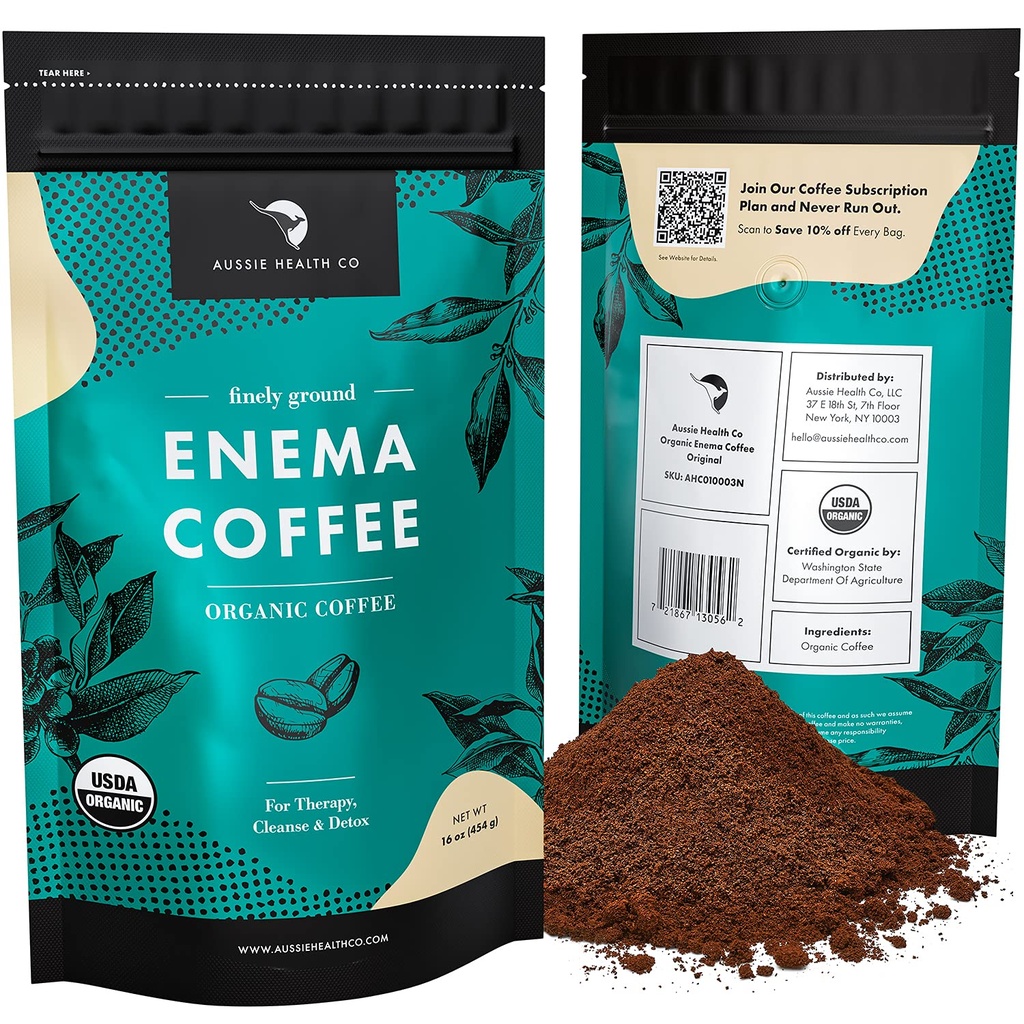 Aussie Health Co Enema Coffee - 유기농 커피 - 419° Roasted, Ground Coffee, Cleanse 및 Detoxify, 미국에서 만든 - 1 lb Bag