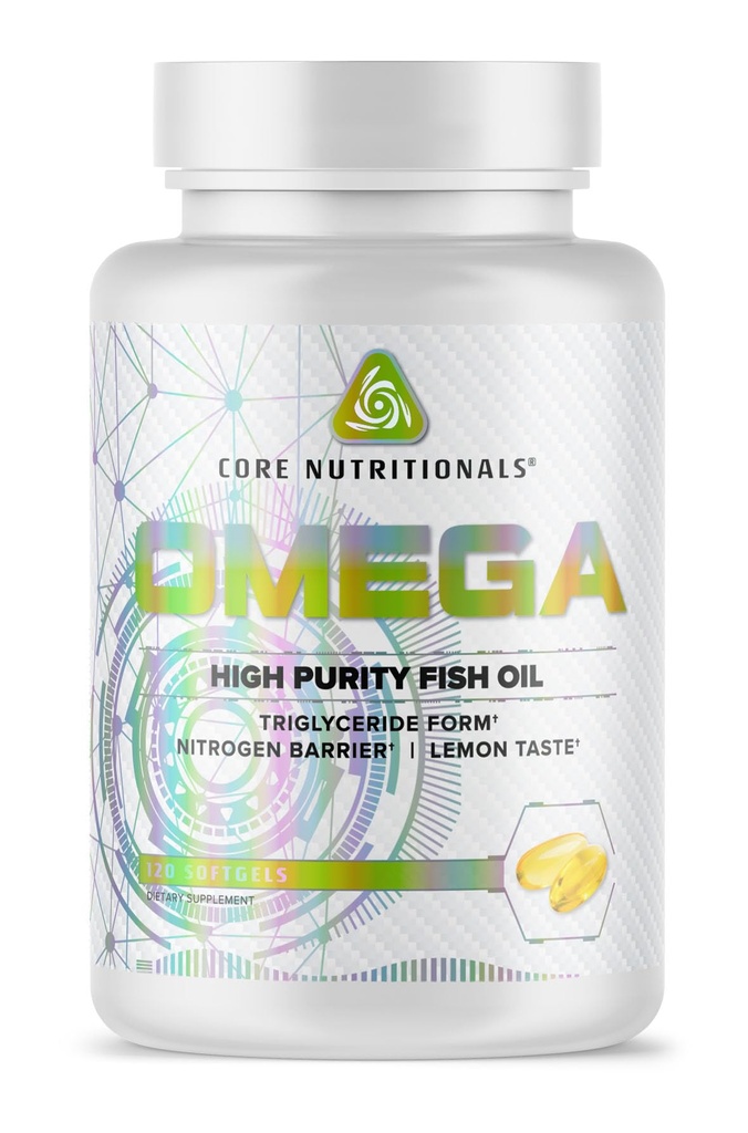 핵심 영양 오메가 고순도 생선 기름 | Triglyceride Form EPA & DHA | 1300mg Omega-3s | 뇌 및 심장 건강 지원 | 레몬 맛 | 120 Softgels