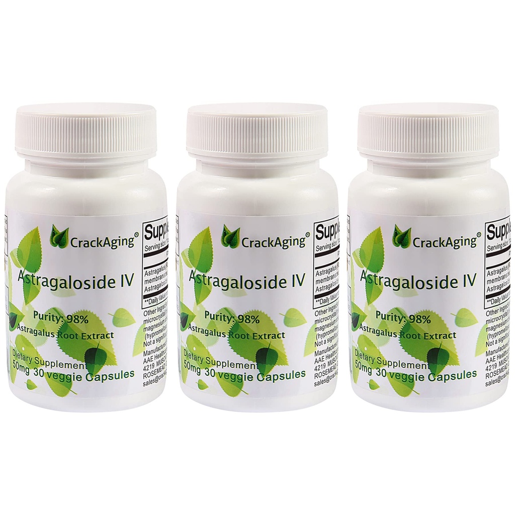 3 병에 있는 성인 면역 지원 50mg/Cap 90 모자를 위한 부수는 최고 흡수 Astragaloside IV 98% 노화 방지 보충교재