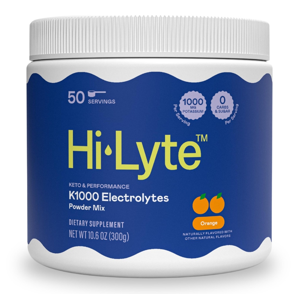 Hi-Lyte K1000 Electrolytes 분말 혼합 오렌지 케토 & 성능, 50 서빙