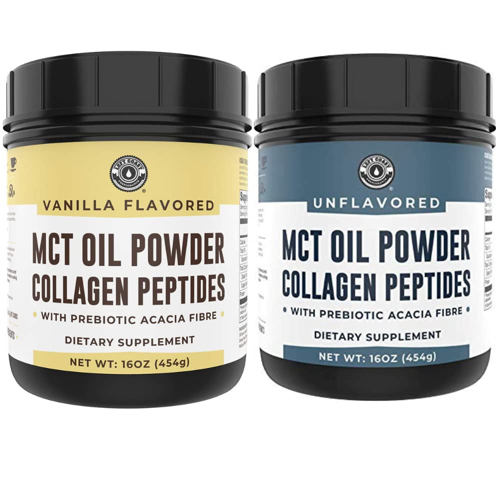 왼 해안 성과 Keto 바닐라 MCT 교원질 분말과 Keto Unflavored MCT 교원질 분말