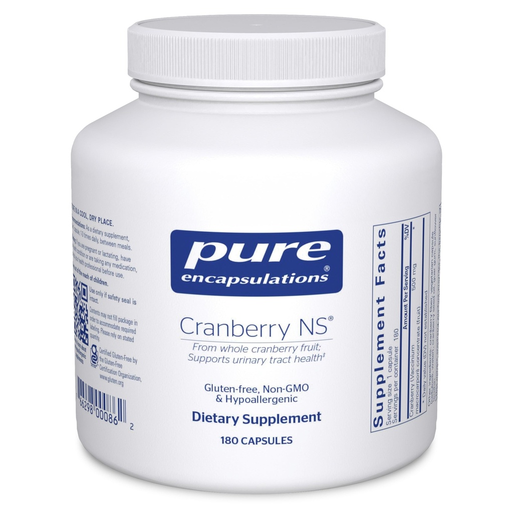 Pure Encapsulations Cranberry NS | 생리통을 지원하는 Hypoallergenic 보충교재 |180 캡슐