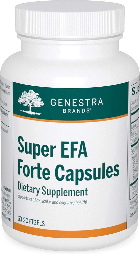 Genestra 브랜드 슈퍼 EFA 포테 캡슐|피시 오일 포뮬러는 진단, 심혈관 및 관절 건강|60 Softgels
