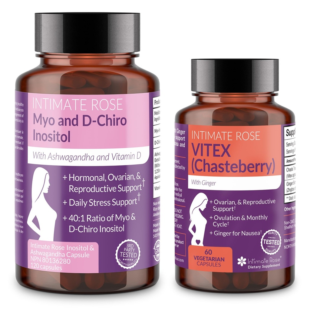 Intimate Rose Women’s Hormonal Balance Bundle – Myo-Inositol & D-Chiro Inositol + Vitex Chasteberry – Reproductive Health & Menstrual Support 보조 식품