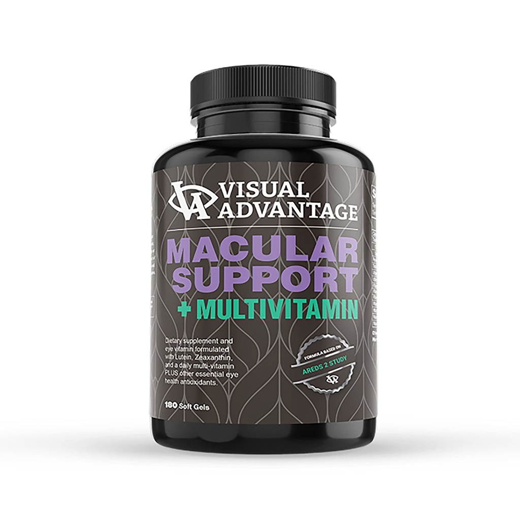 Lunovus Macular Support Plus Multivitamin based on AREDS 2 Study - Macular Support - Lutein 및 Zeaxanthin과 미네랄 보충 - 180 소프트 젤
