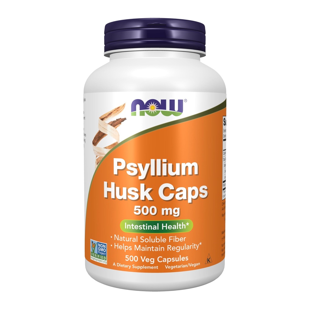 지금 음식 보충교재, 심황 Husk 모자 500 mg의 비 GMO 프로젝트 검증된, 자연적인 녹는 섬유, Intestinal Health*, 500 Veg 캡슐