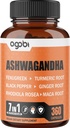 1 Ashwagandha 8050mg의 7 - Fenugreek, Maca, Turmeric, Rhodiola, Ginger 및 Black Pepper와 결합 - Mood, 힘, 정신 및 에너지 지원 보충교재 - 360의 캡슐 - 12 달 공급