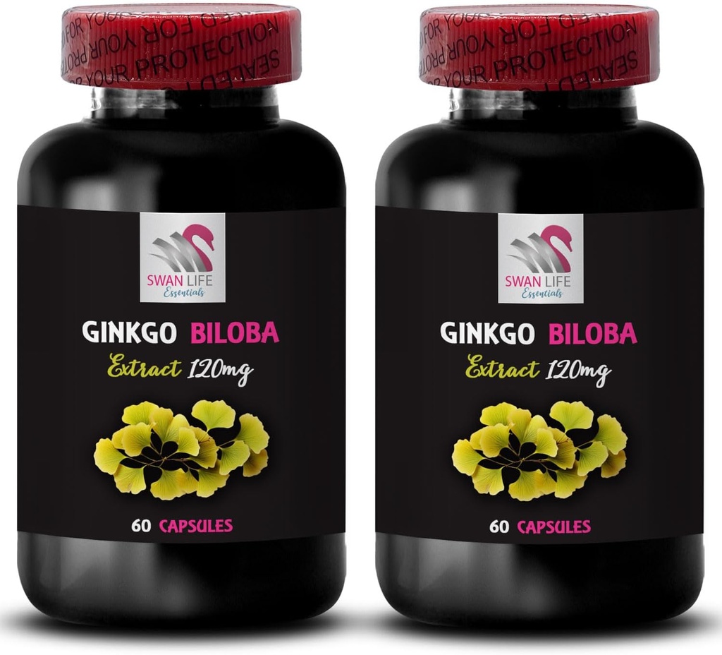 은행나무 biloba 잎 이익 - GINKGO BILOBA EXTRACT - 초본 추출물 이익, 식물 산화 방지제, 은행나무 biloba 산화 방지제, 초본 산화 방지제 2 병 120 모자
