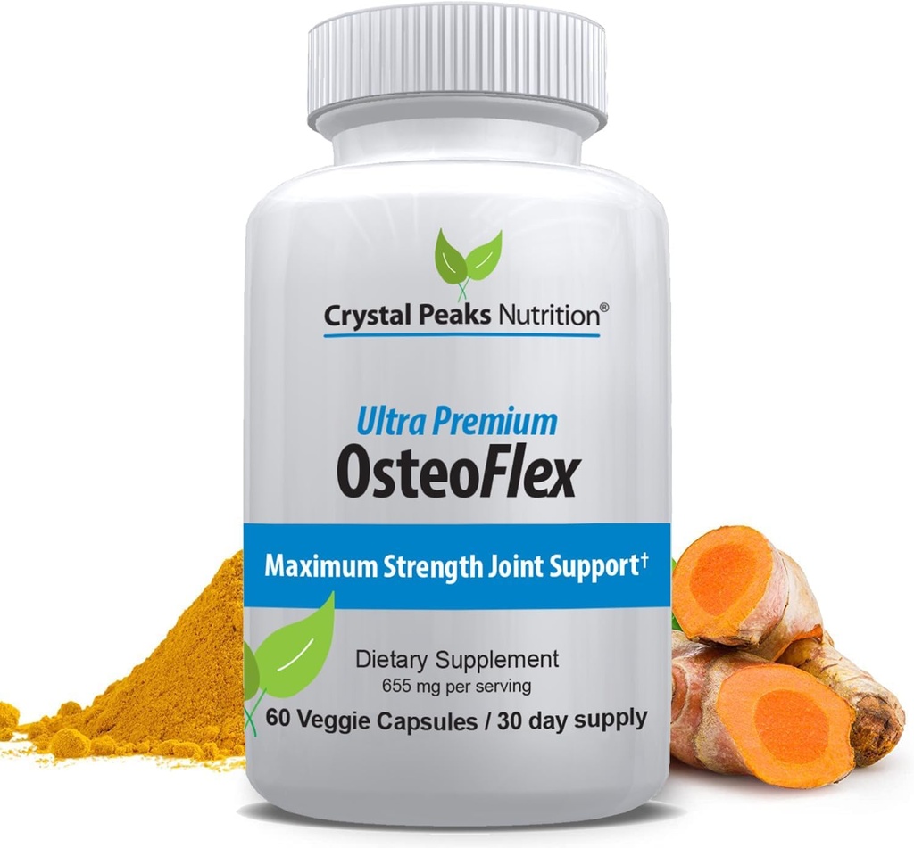 유기 Curcuminoids Osteoflex - Optimal 흡수 및 최대 합동 지원을 위한 자연적인 Turmeric & Bioperine. 60 캡슐, 30 일 공급