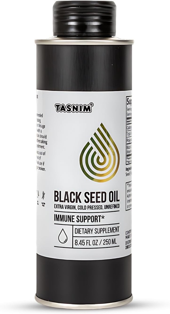 100 % 에티오피아 BlackSeed Oil 8.45 Oz - 냉간 압착 검은 씨앗 오일 Immune 지원, 높은 효능 5.7% - 21% Thymoquinone 피부, 헤어 & Overll 건강 - Unrefined Black Cumin Seed Oil - 글루텐 무료