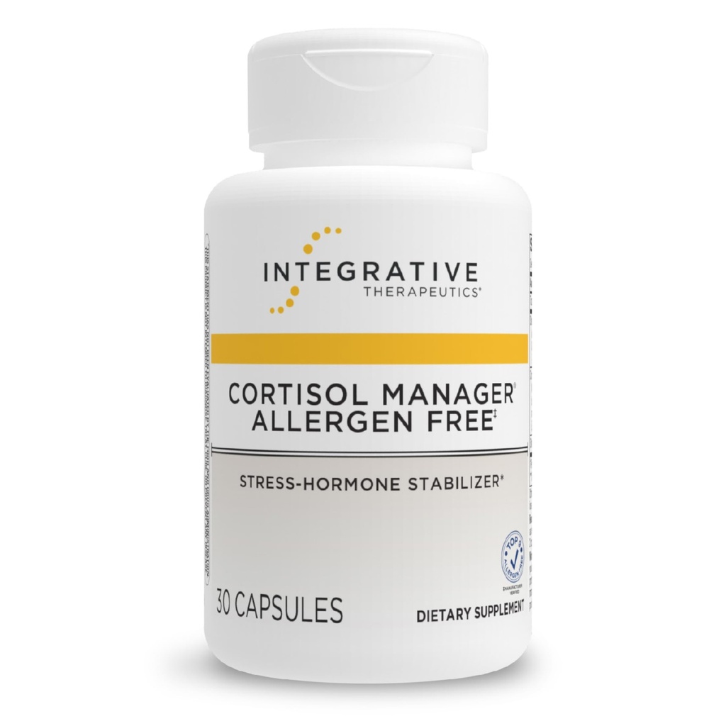 통합 Therapeutics Cortisol 관리자 Allergen 무료 - 건강한 스트레스 응답을위한 Adrenal 건강 지원 보충 * - Vegan, Non-Dairy & Gluten-Free - 30 캡슐 (15 서빙)