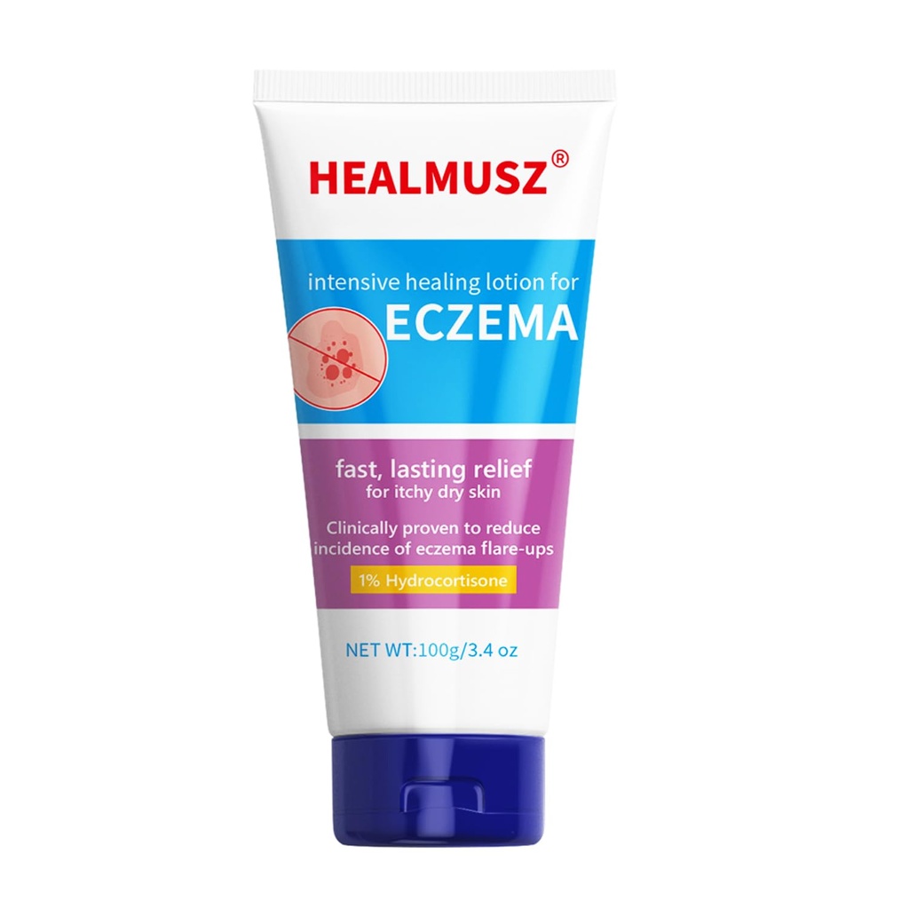 HEALMUSZ Eczema 구호 크림 바디 오일은 Eczema-Prone 피부를위한 즉각적인 구호를 제공합니다 - 3.4 oz. 튜브 NDC : 84010-008-01